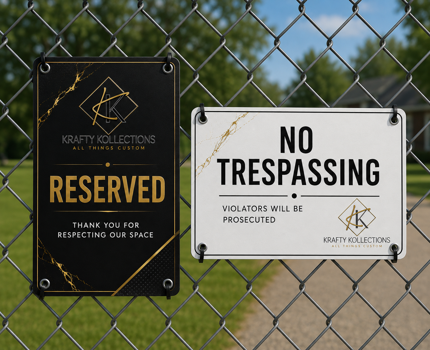 METAL FENCE SIGN